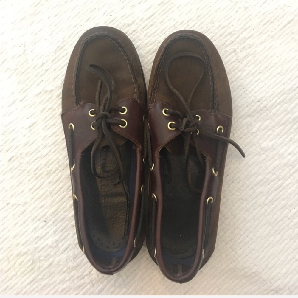 Brown Leather Sperrys Topsiders